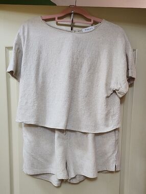 GILLI LINEN-BLEND SHORTS SET